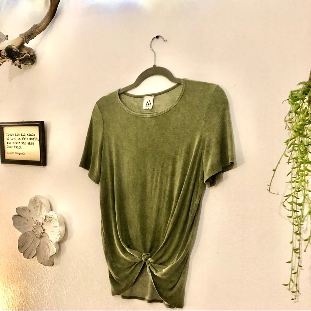 Olive Green Knotted T